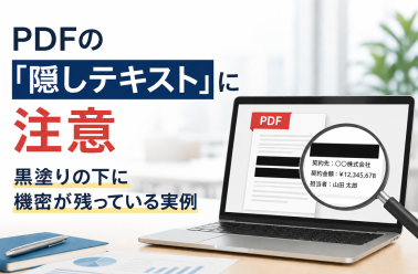 PDFの「隠しテキスト」に注意。黒塗りの下に機密が残っている実例